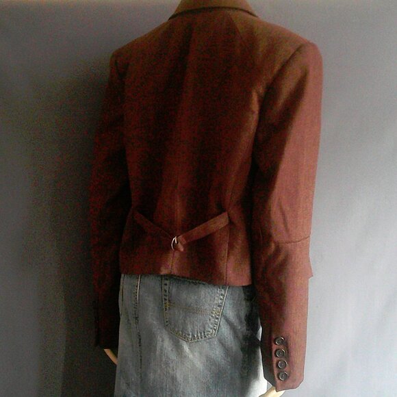 Free People Betty Duoro Herringbone Crop Double Breasted Jacket M - Picture 10 of 14